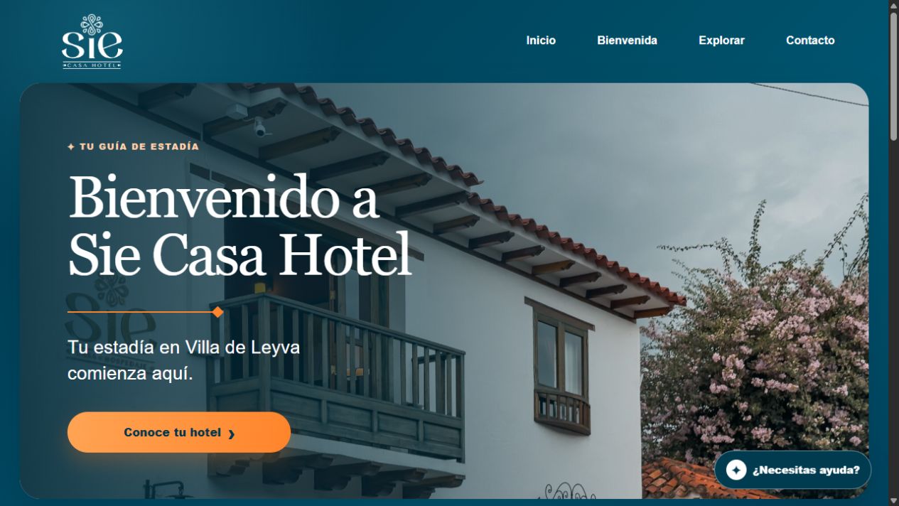 Captura real de la página de Sie Casa Hotel